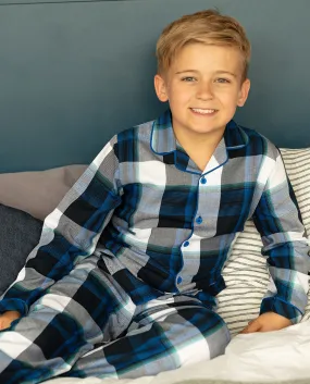 Aldrin Boys Blue Check Pyjama Set