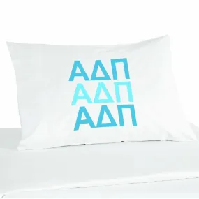 Alpha Delta Pi Sorority Letters in Sorority Colors Pillowcase