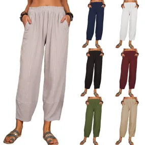 Ankle Length Wide Leg Casual Pants