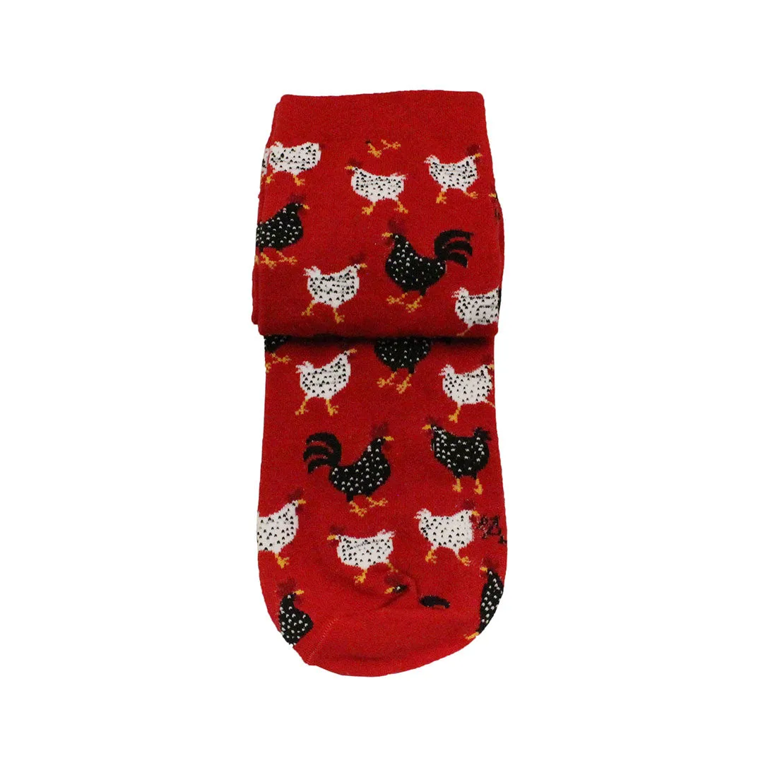 Austin Accent Women's Mid Calf Chicken Print Socks