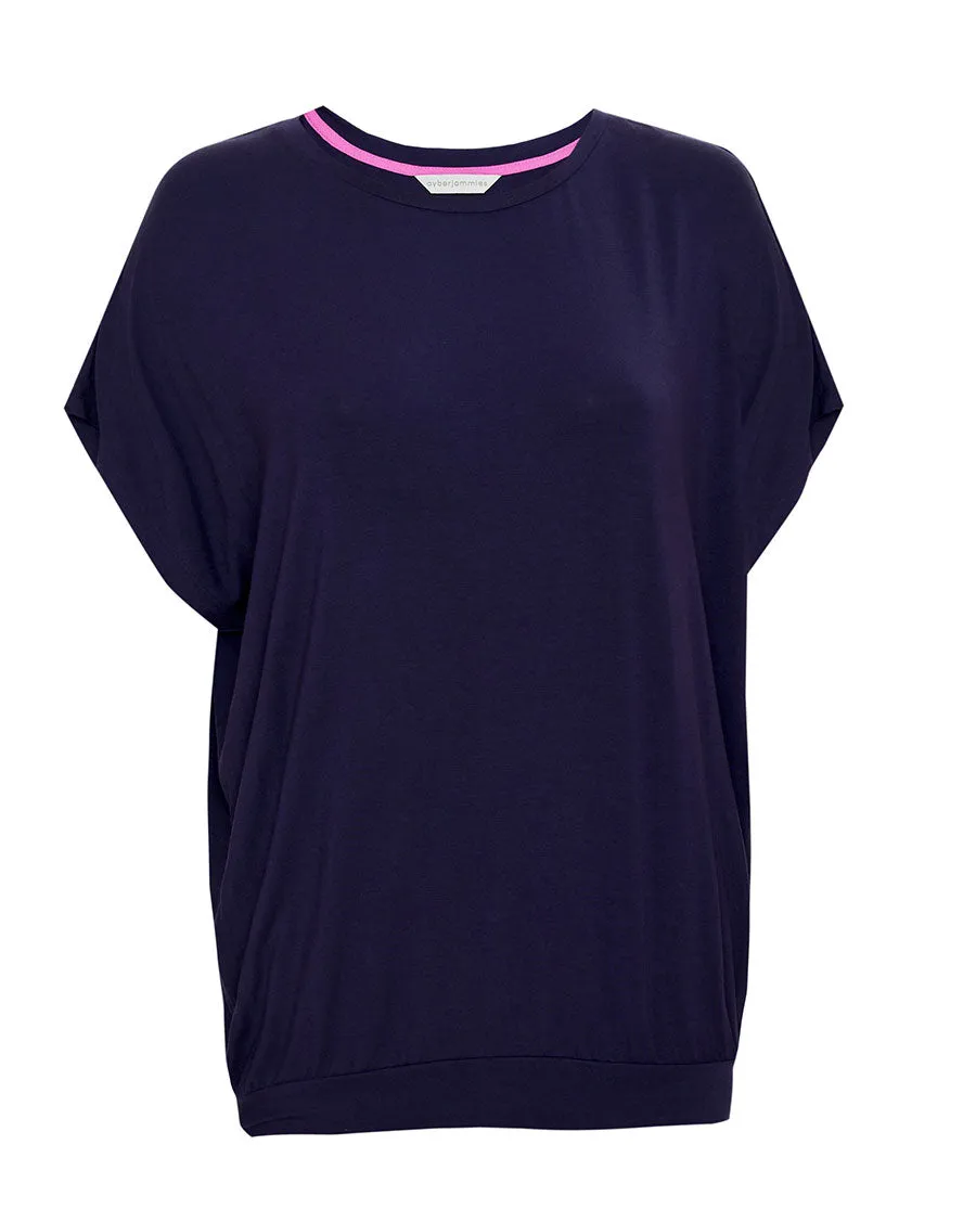 Avery Navy Slouch Jersey Pyjama Top