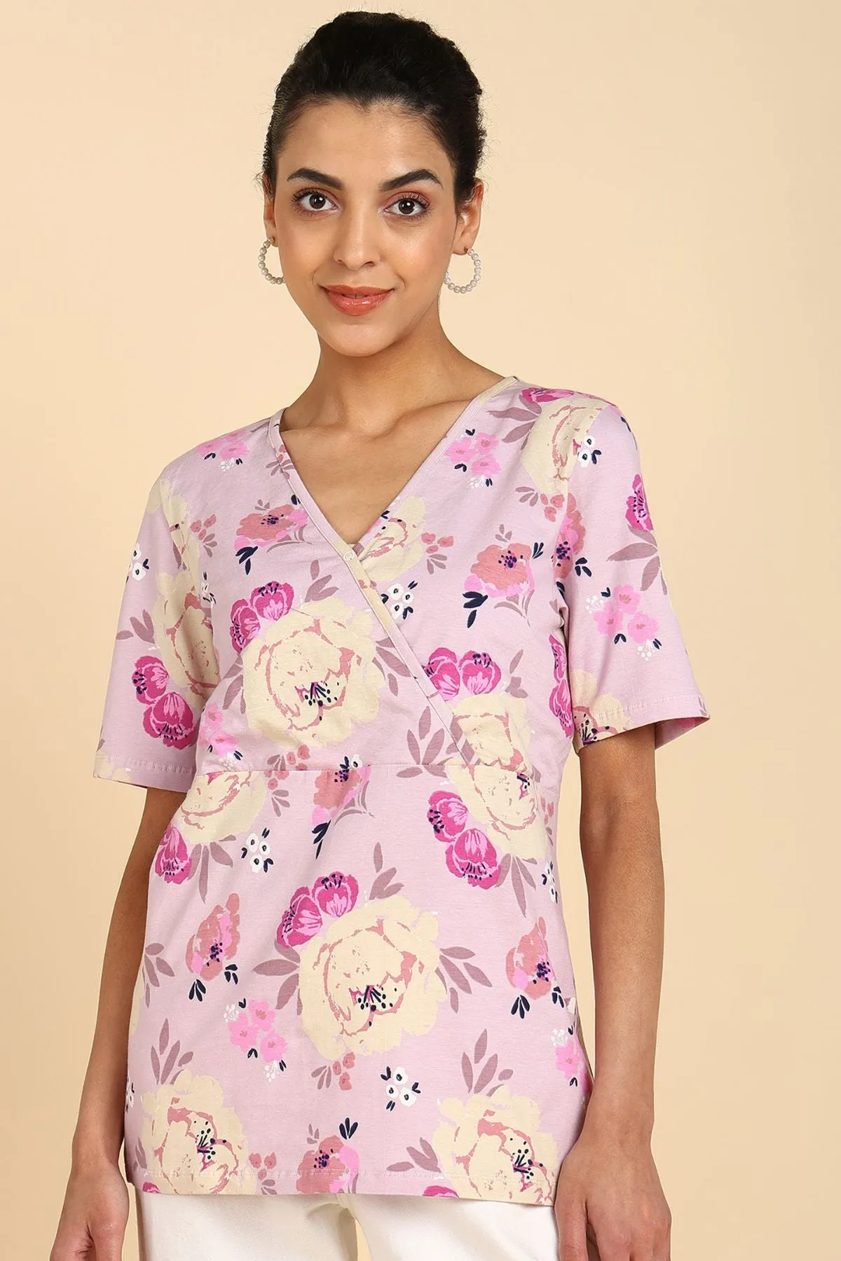 Baby Pink Zipless Maternity Feeding Top