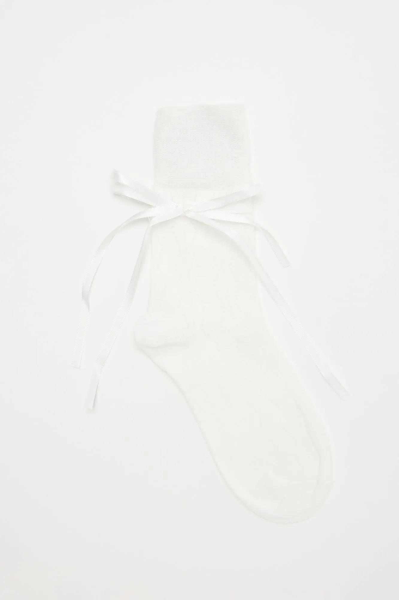 Ballet Lace Up Socks - White