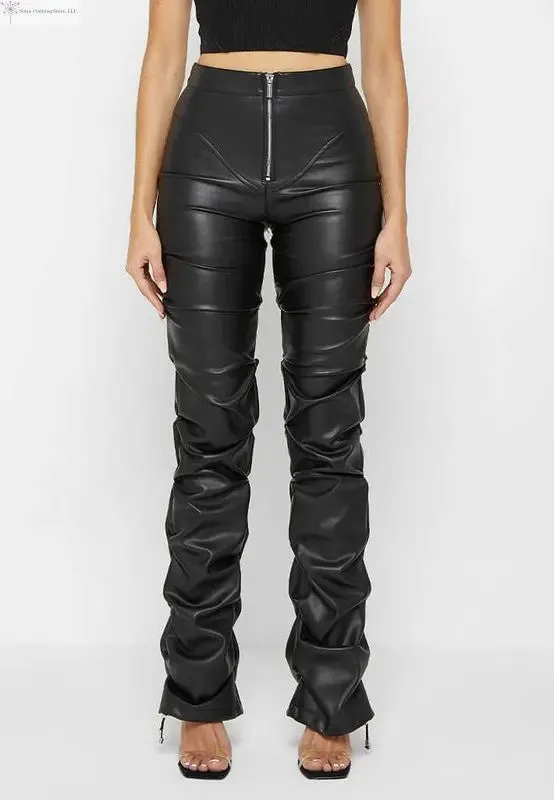 Black Faux Leather Pants