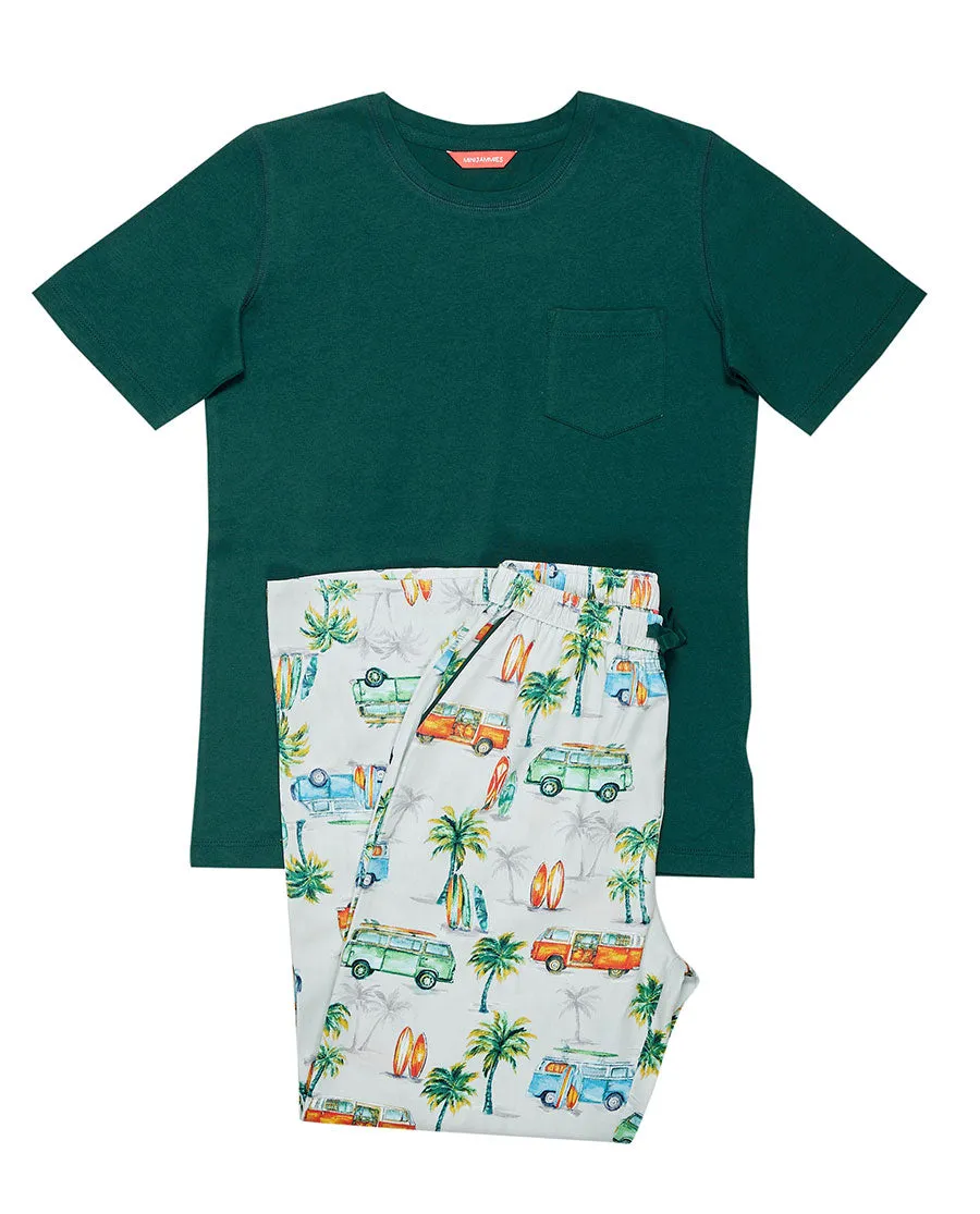 Bodhi Boys Jersey T-shirt and Campervan Print Pyjama Set