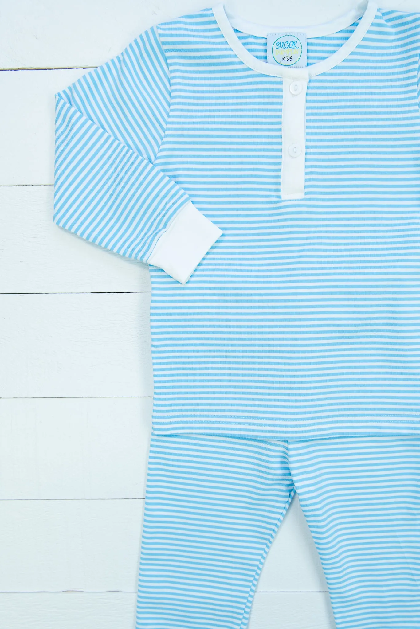 Boys Blue Stripe PJ Pants Set