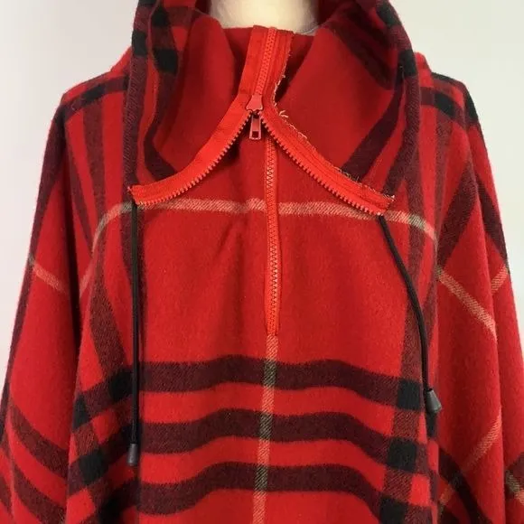 Burberryredplaid lambswool poncho