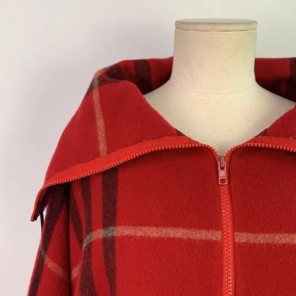 Burberryredplaid lambswool poncho