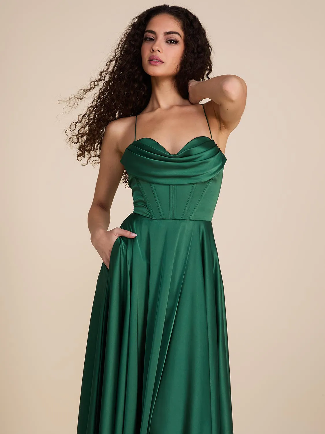 Bustier Satin Gown