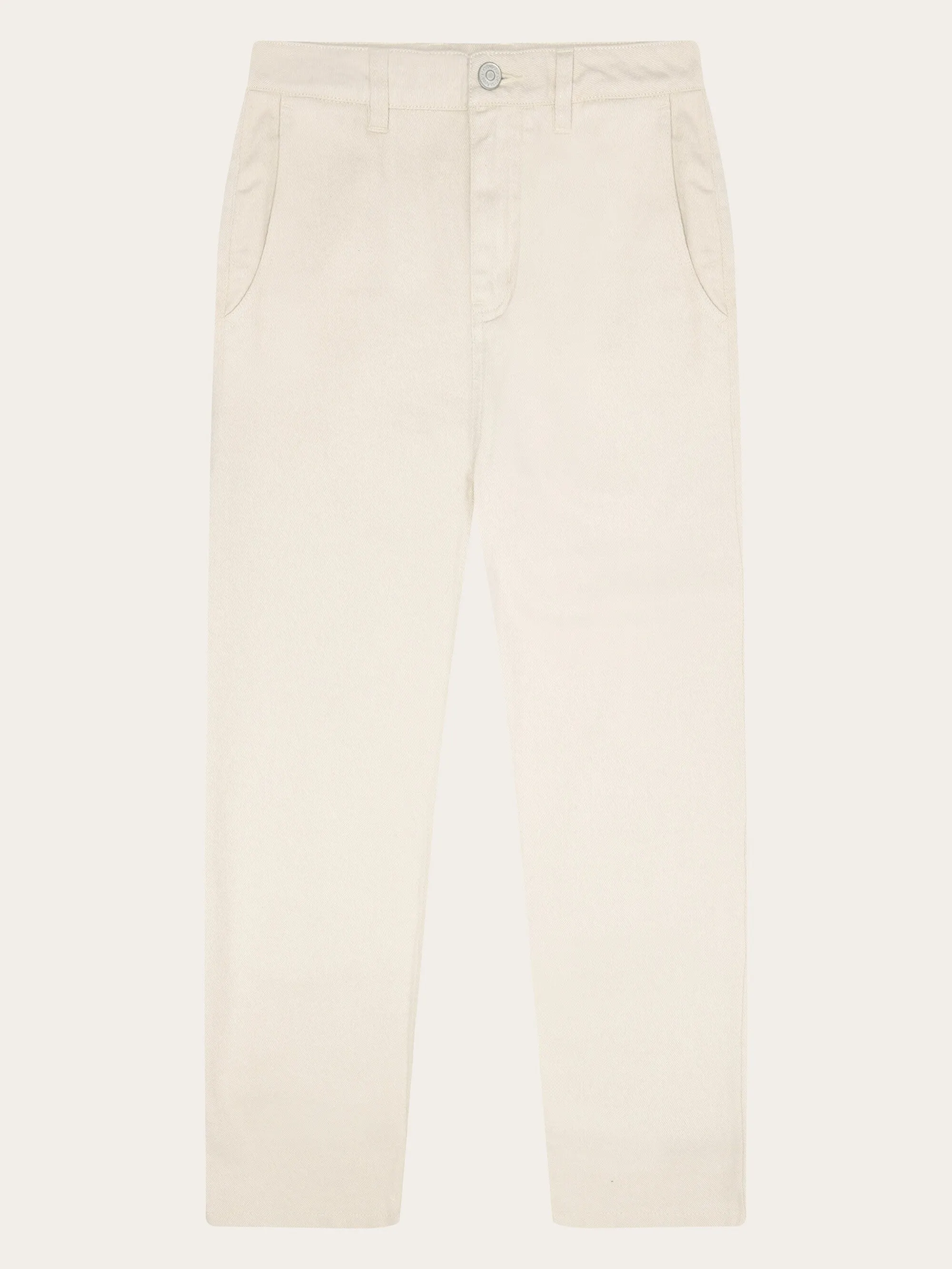 CALLA tapered mid-rise twill workwear pants - GOTS/Vegan - Egret