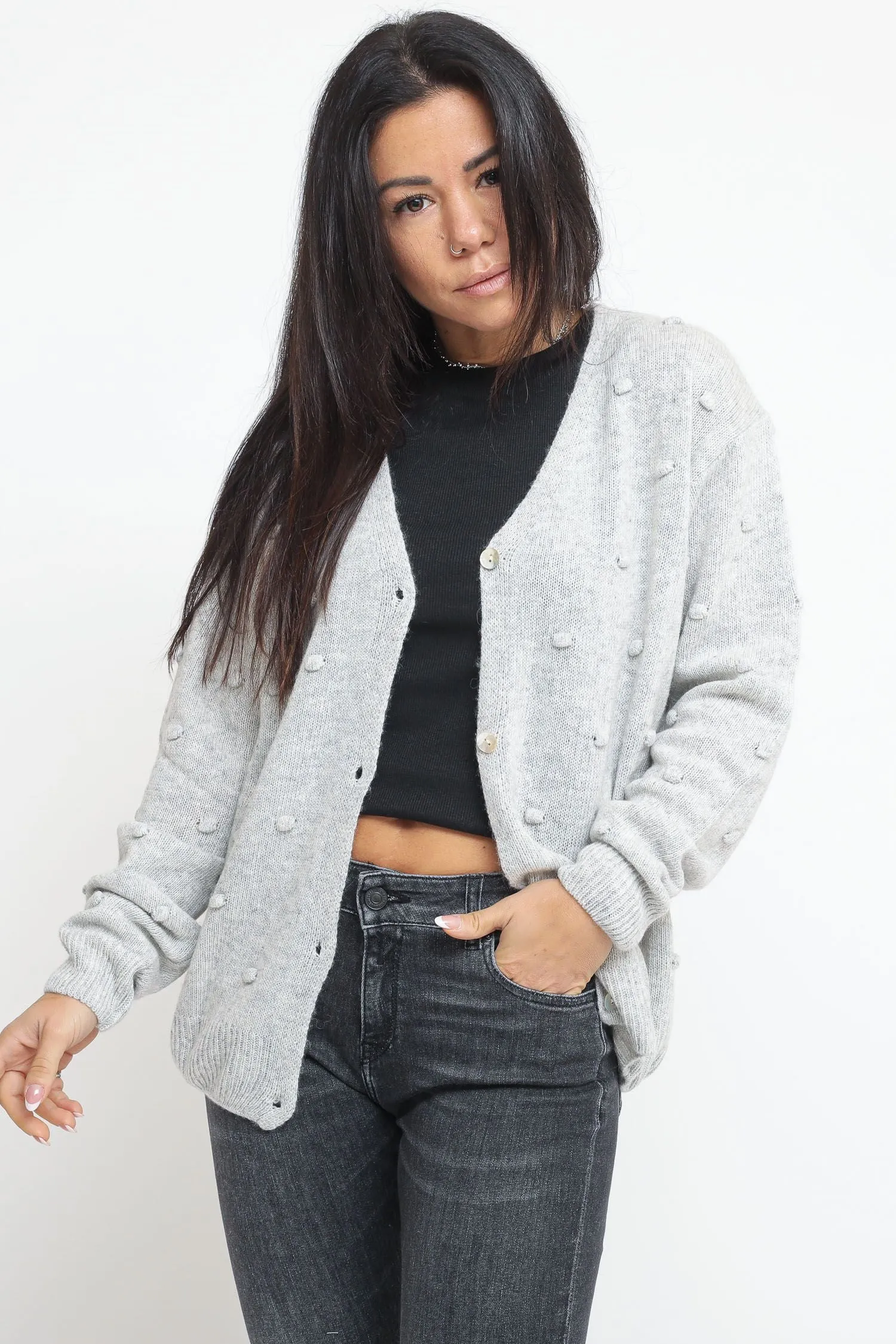 Cardigan Integrale Cashmere - Perla