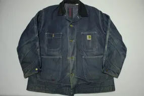 Carhartt 8LC 8C Insulated Blanket Lined USA Made Denim Chore Barn Coat Work Jacket