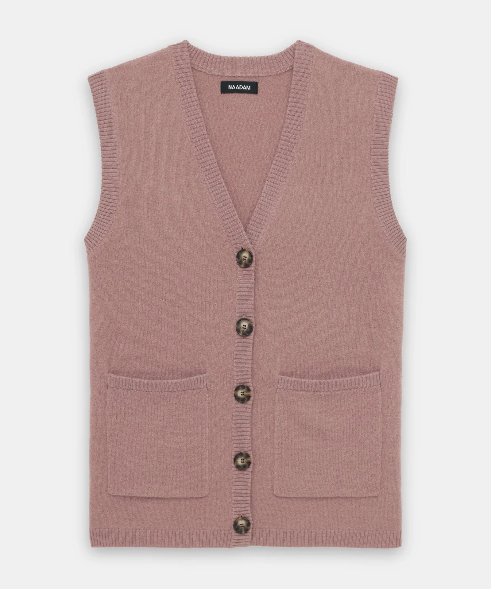 Cashmere Sleeveless Button Up Cardigan