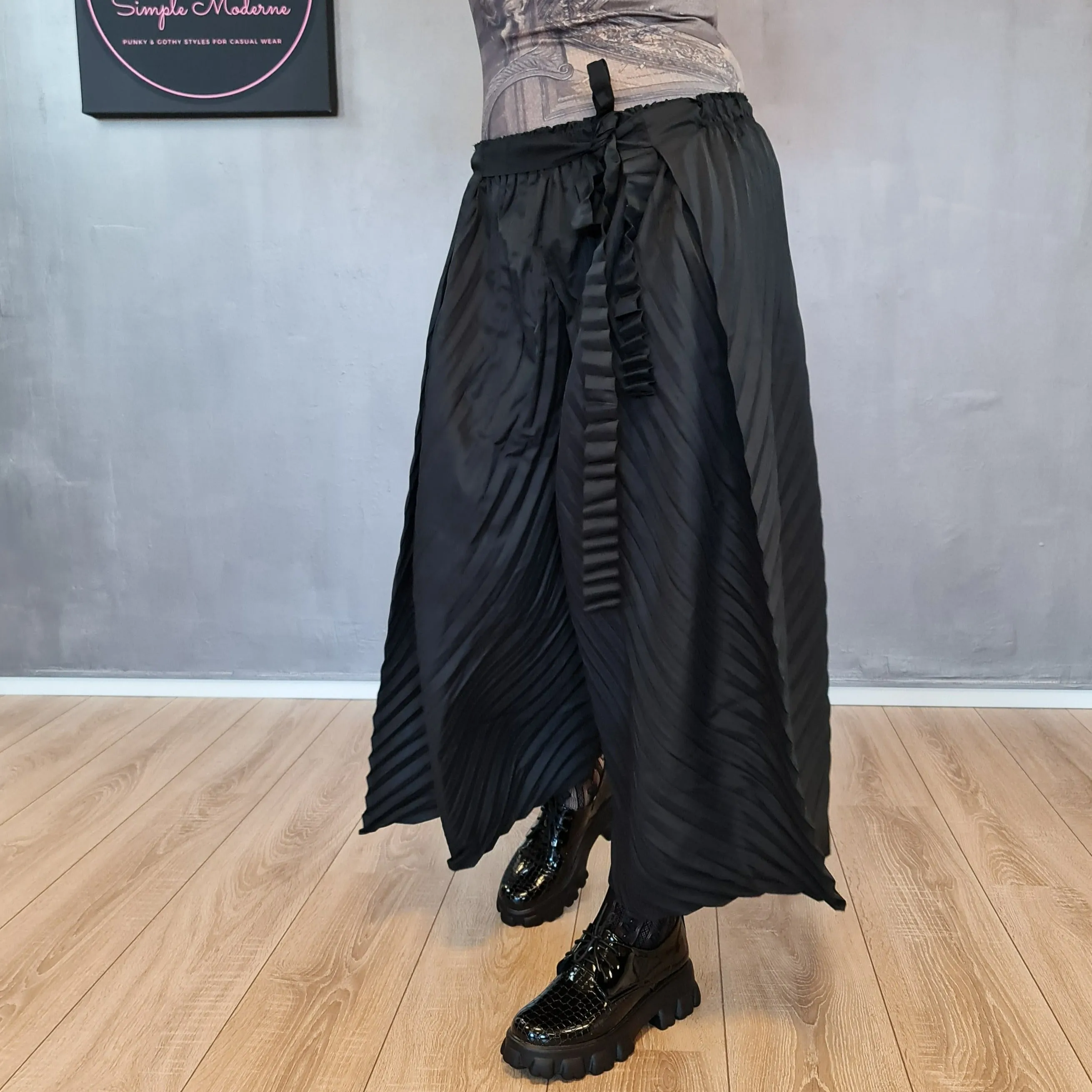 Casual Minimal Goth Regular Irregular Wide Legged Pants