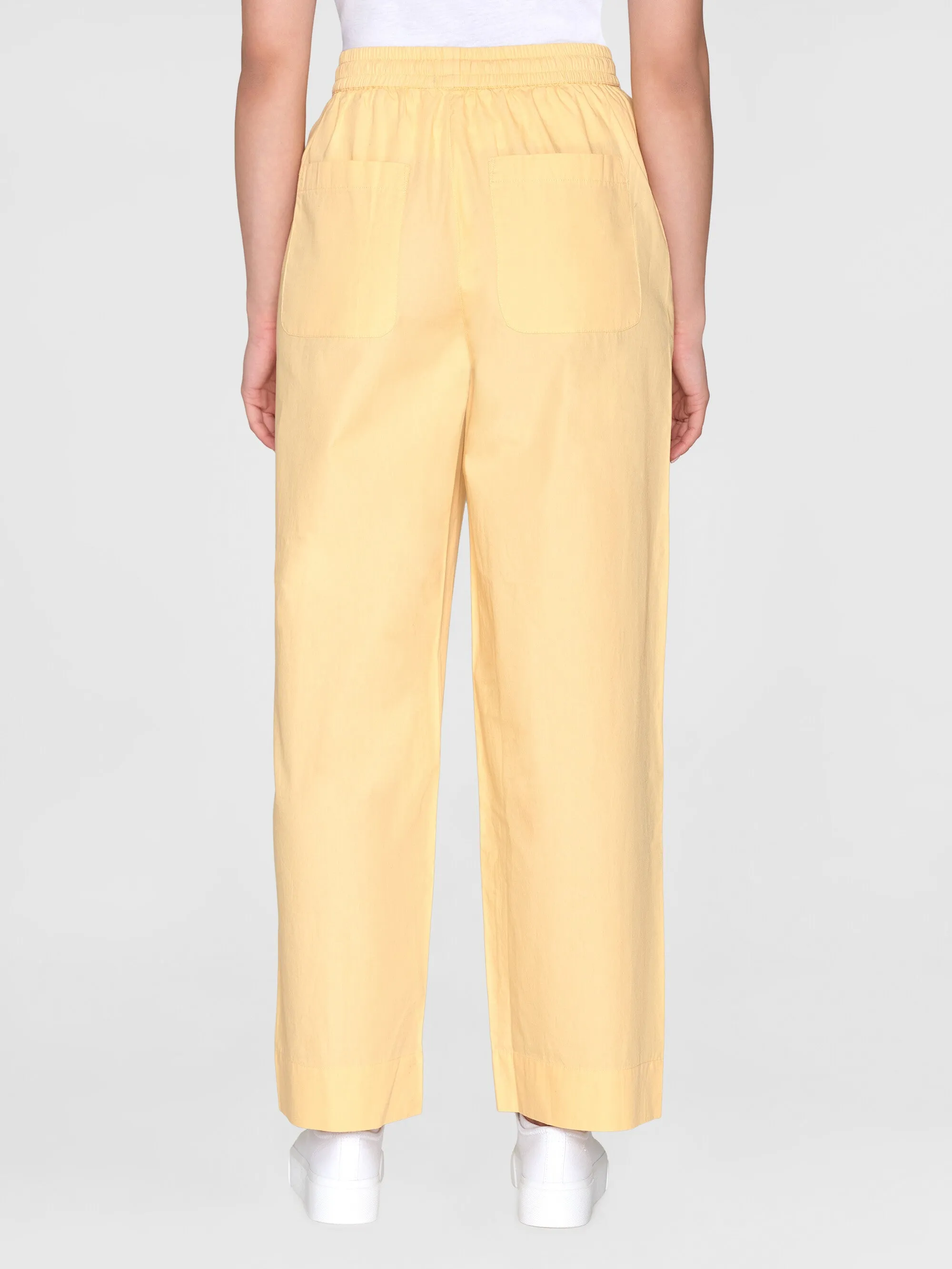 CHLOE barrel high-rise poplin elastic waistband pants - Impala