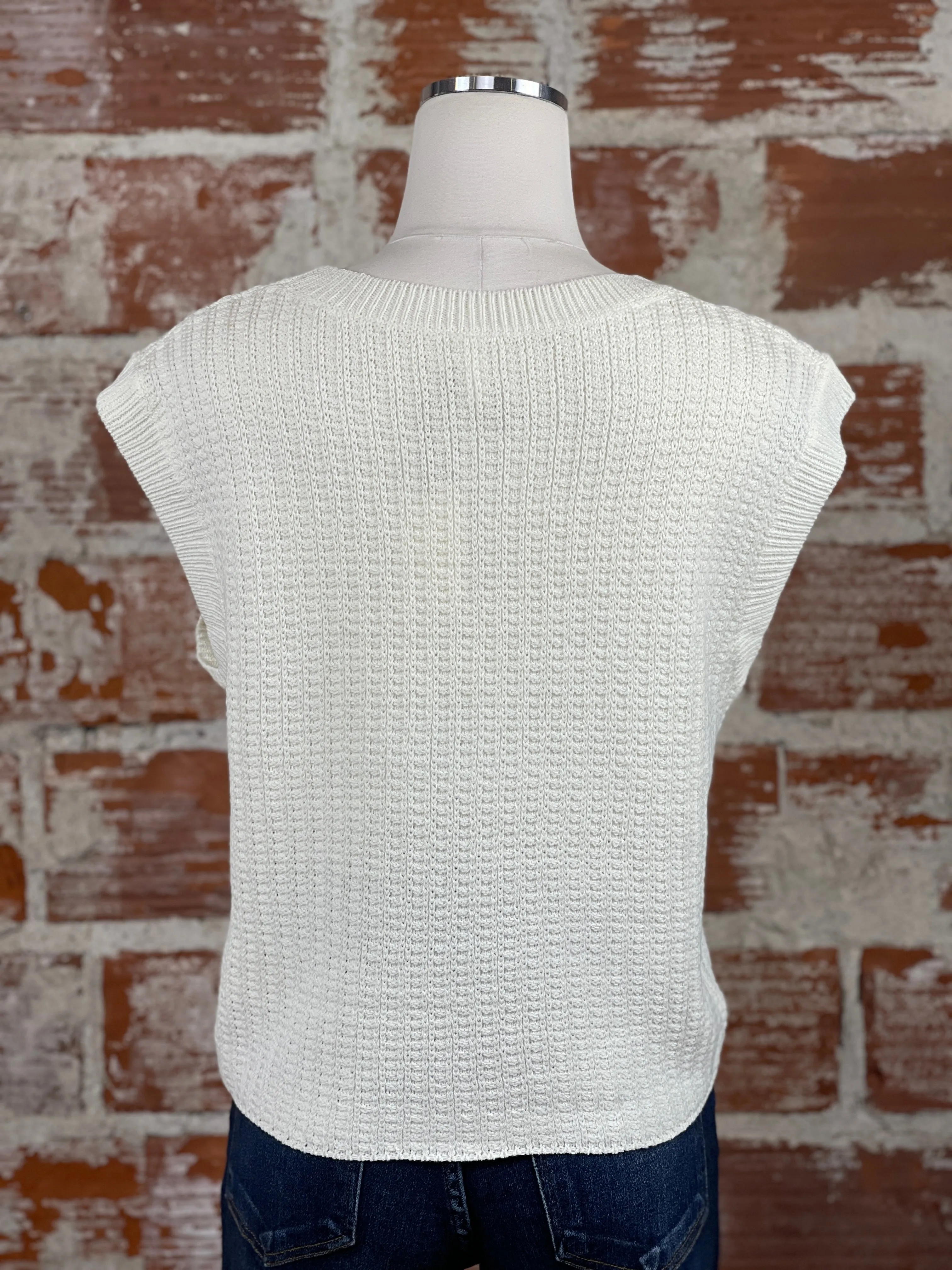 Chloe Knit Vest in Cream