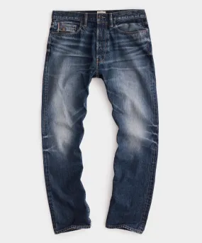 Classic Fit Selvedge Jean in Distressed Indigo