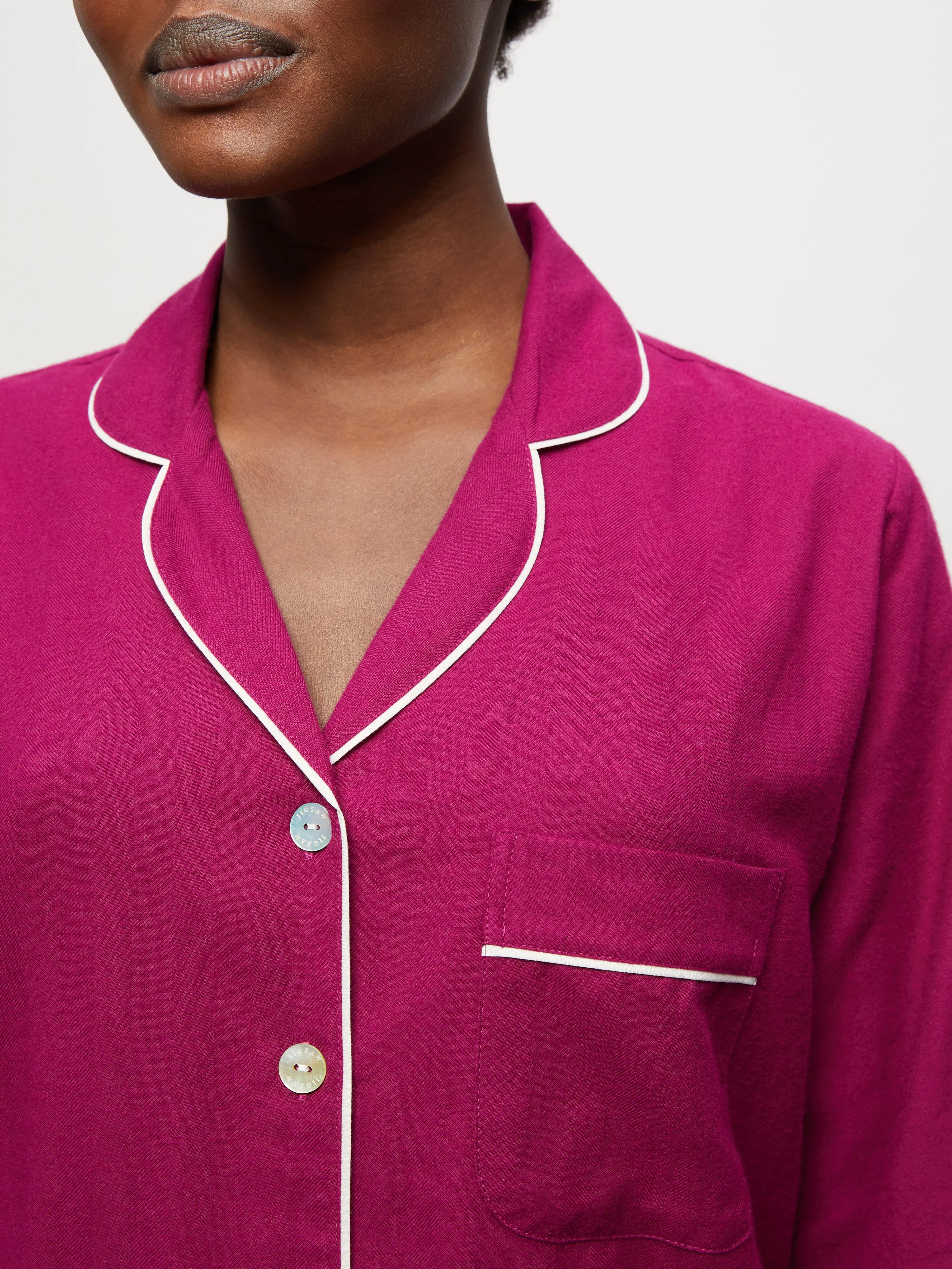 Cotton Herringbone Pyjamas | Pink