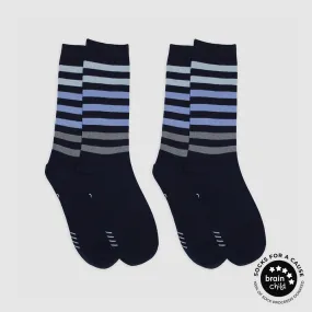 Crew Adult Navy/Blue Stripe 2 Pack