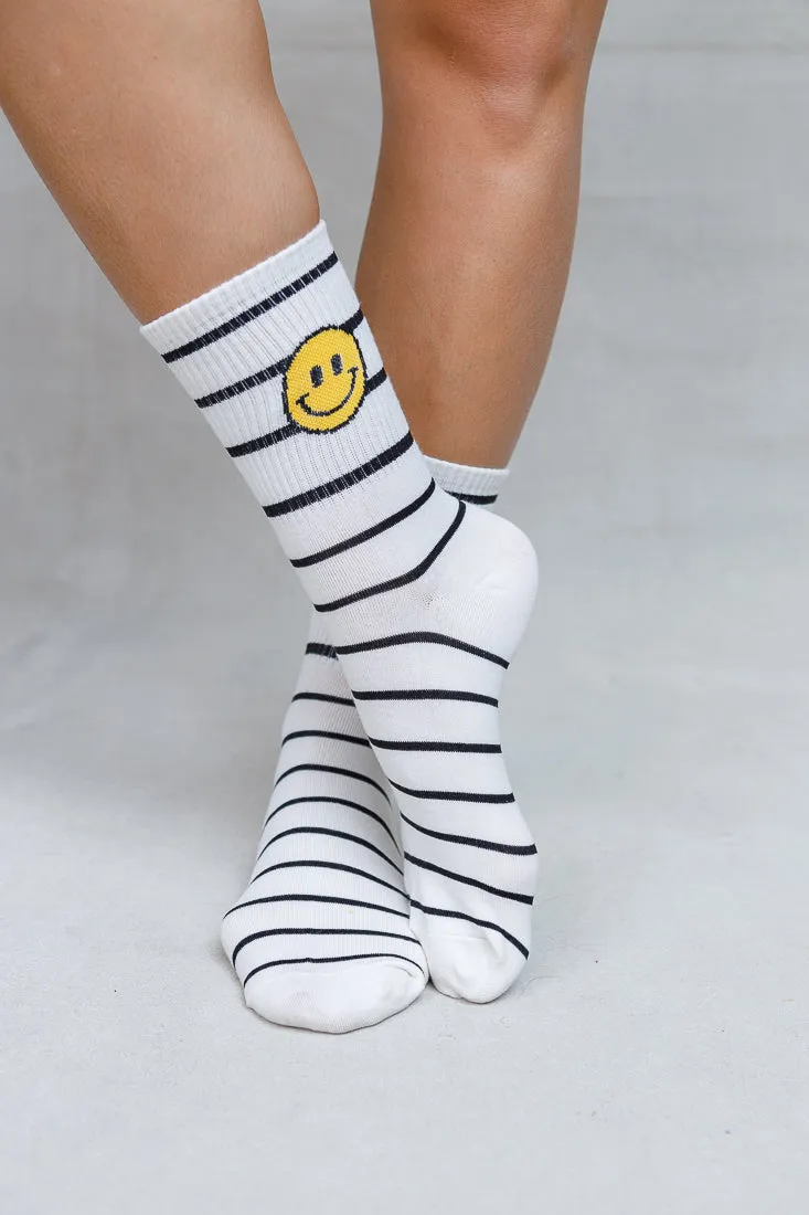 CREW STRIPE SMILEY SOCKS