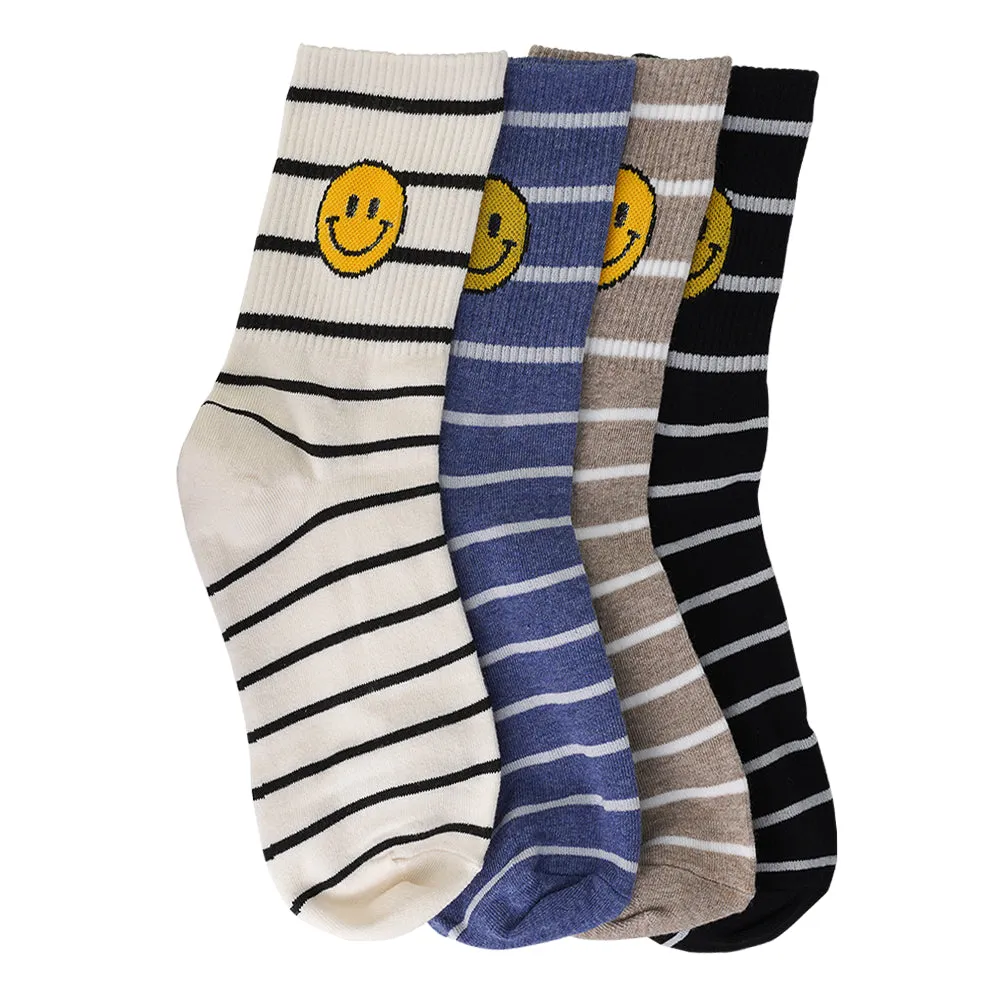 CREW STRIPE SMILEY SOCKS