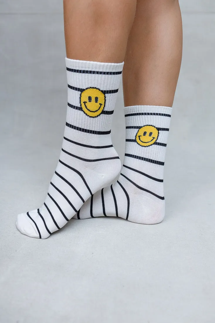 CREW STRIPE SMILEY SOCKS