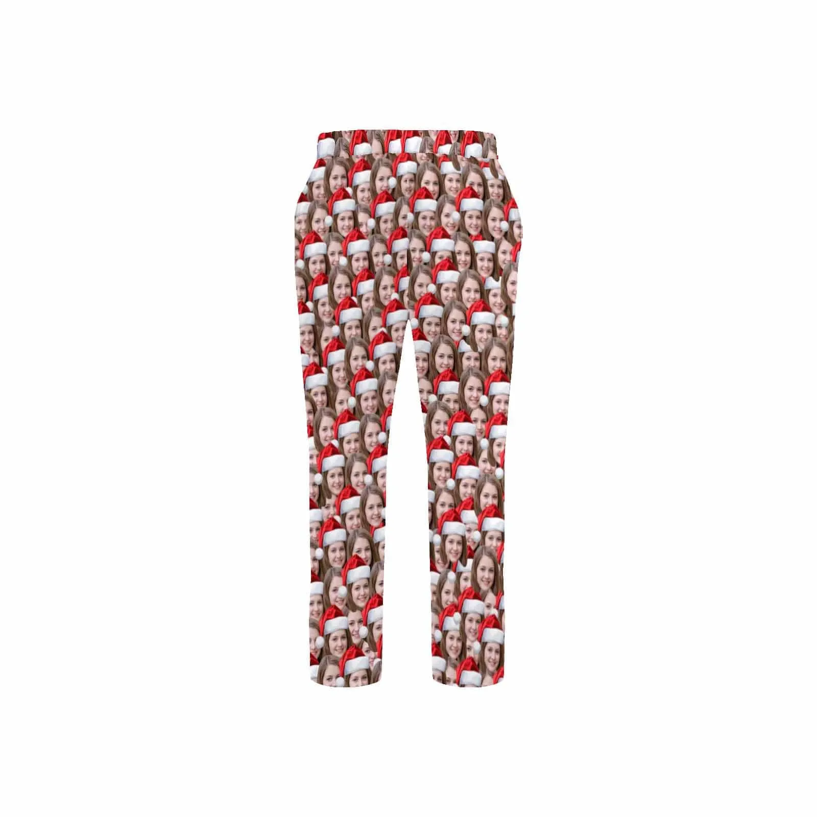 Custom Seamless Face Christmas Red Hat Men's Casual Jogger Athletic Long Pants Casual Trousers