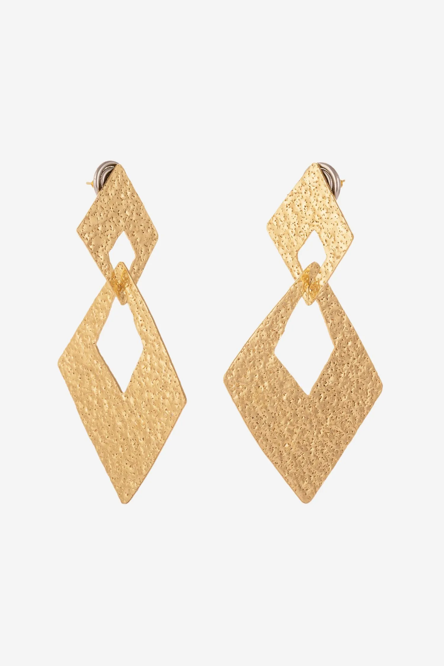 Diamond Tangled Golden Earrings