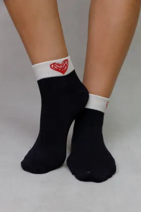 DRAWING HEART SHORT SOCKS