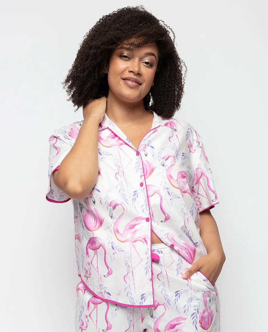 Fifi Flamingo Print Pyjama Top