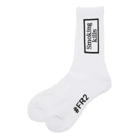 #FR2 SMOKING KILLS SOCKS-WHITE