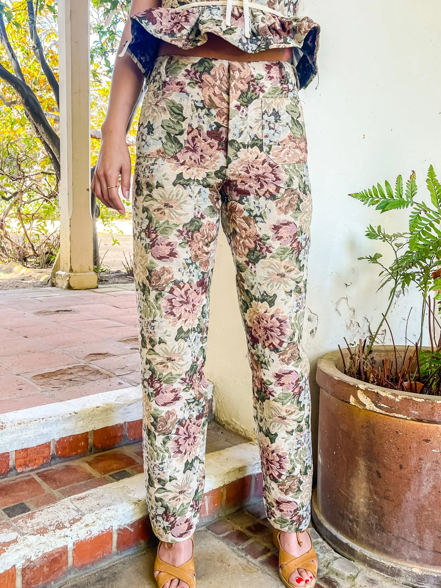 Garden Tapestry Pant - Sage/Multi