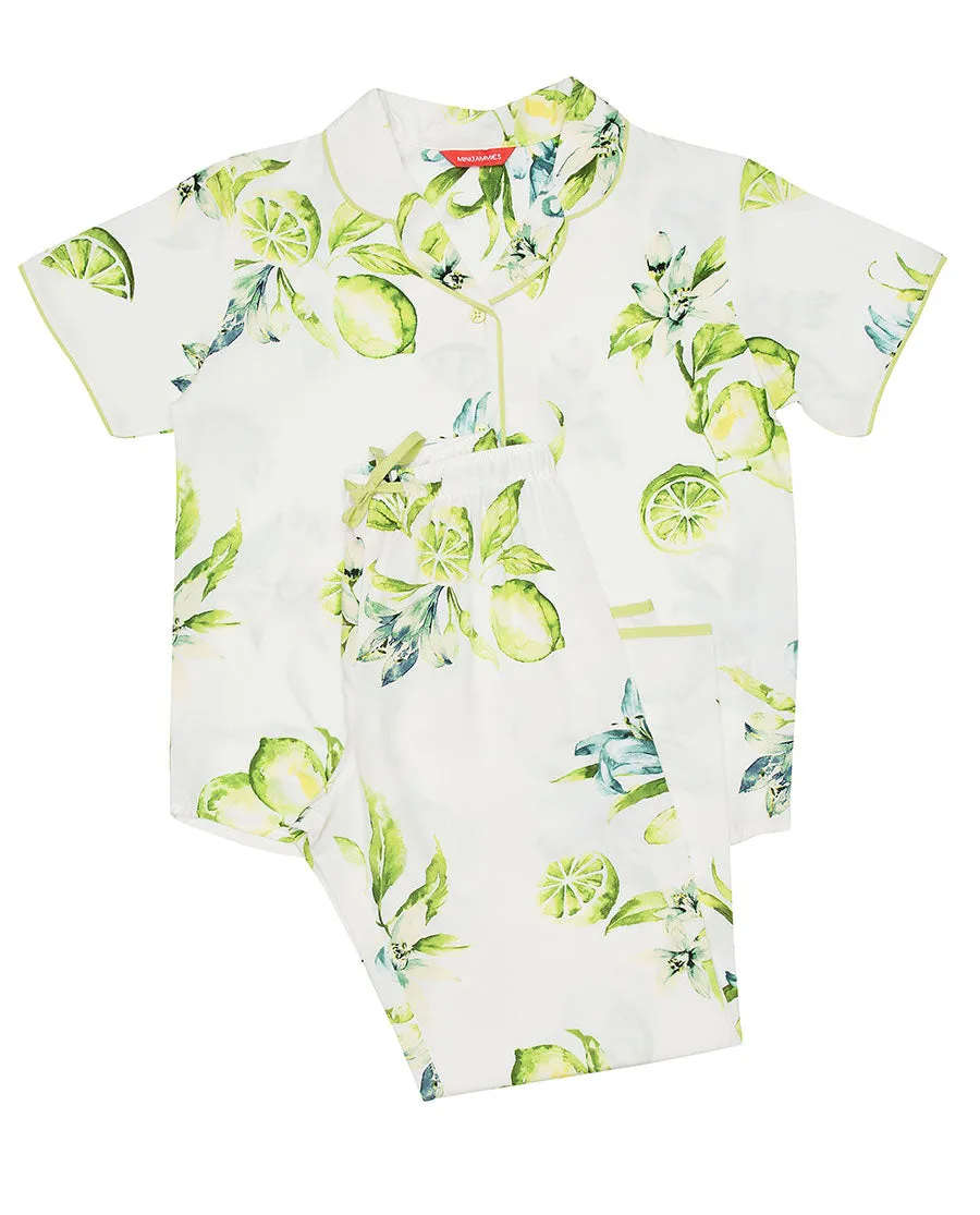 Gina Green Lime Print Pyjama Set