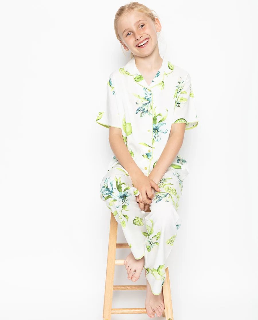 Gina Green Lime Print Pyjama Set