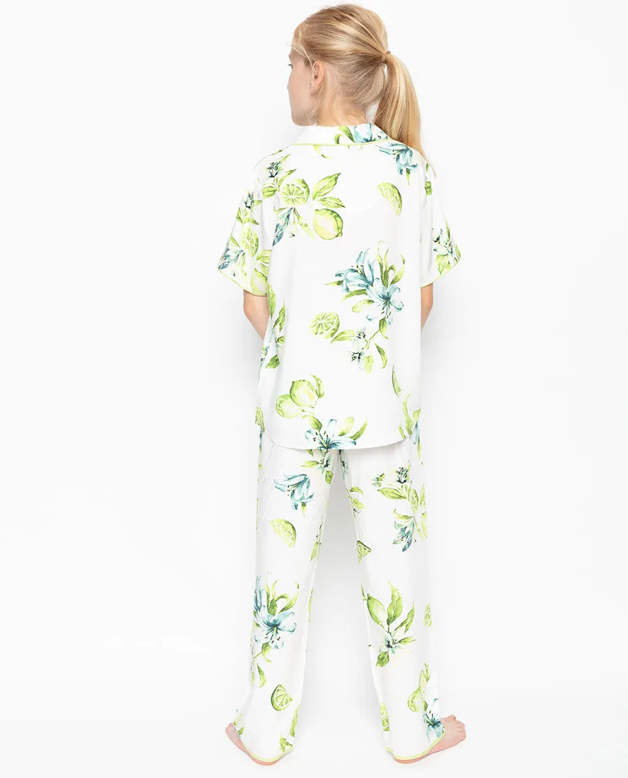 Gina Green Lime Print Pyjama Set