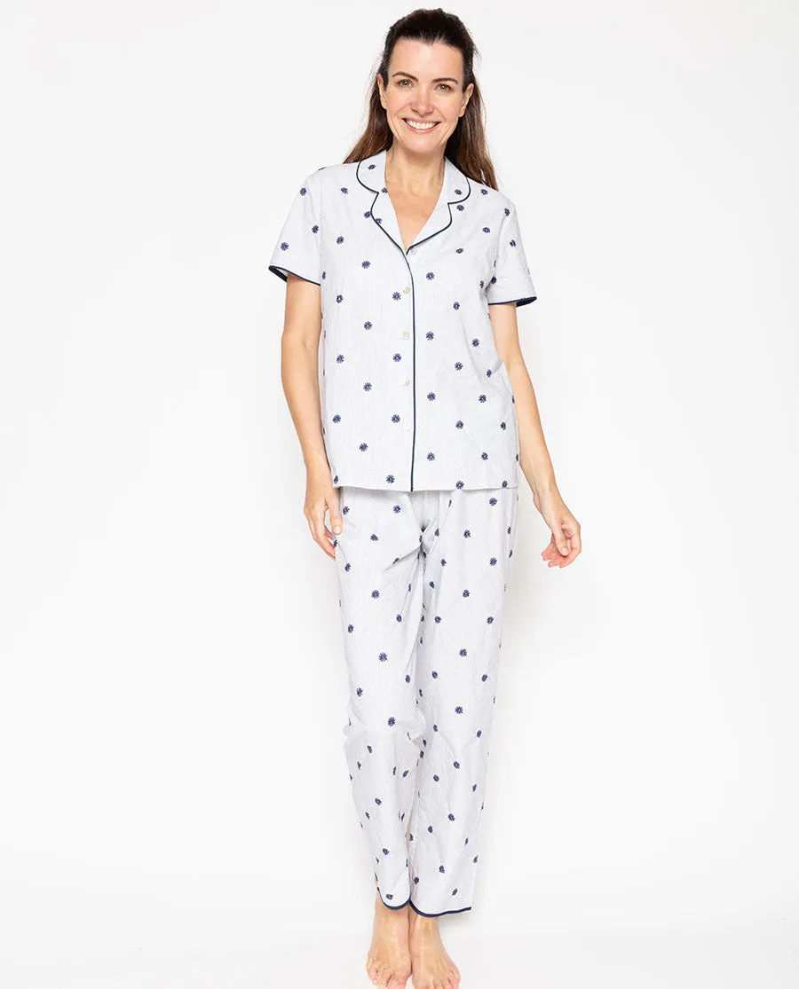 Jolene Stab Stitch Embroidered Pyjama Set