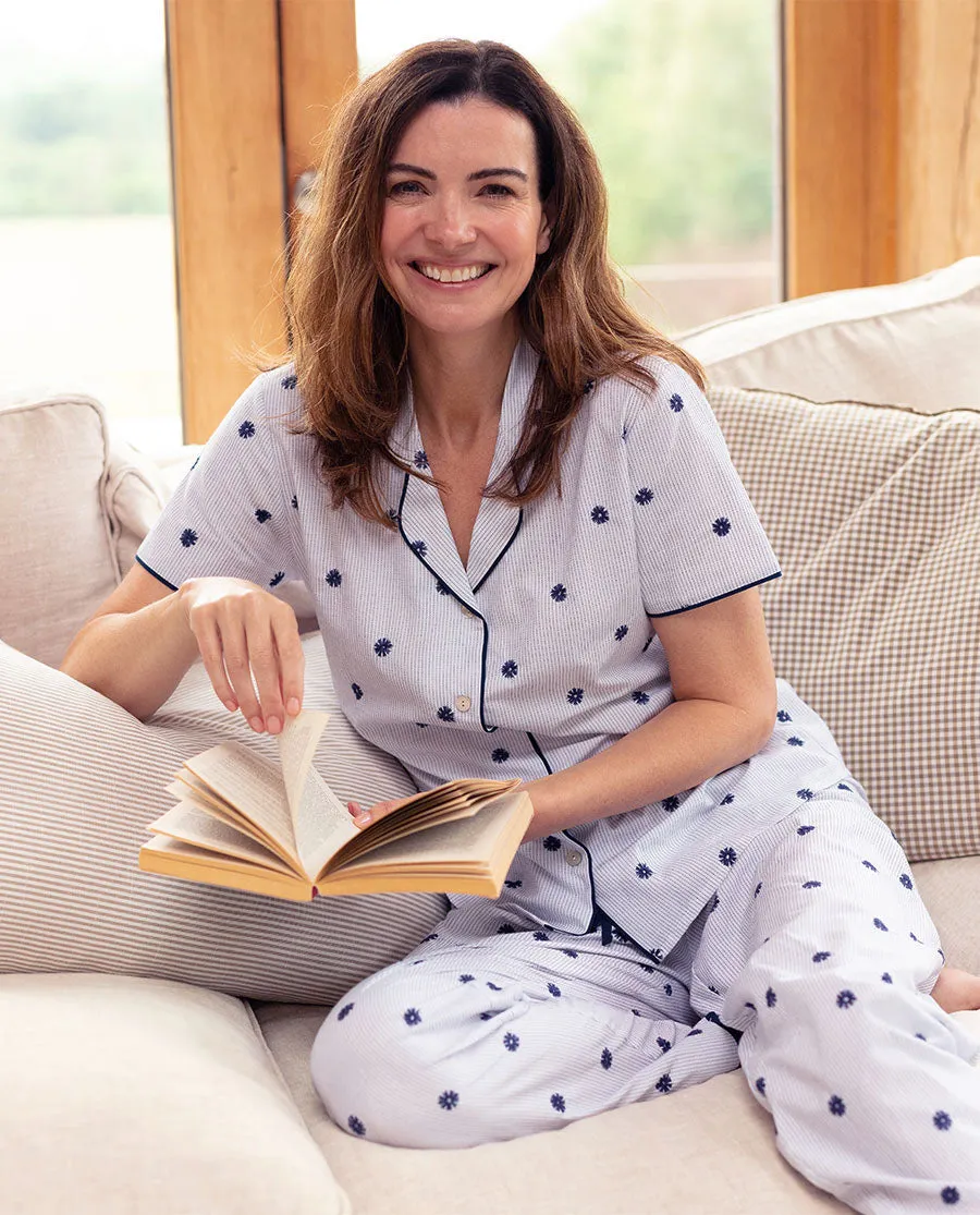 Jolene Stab Stitch Embroidered Pyjama Set