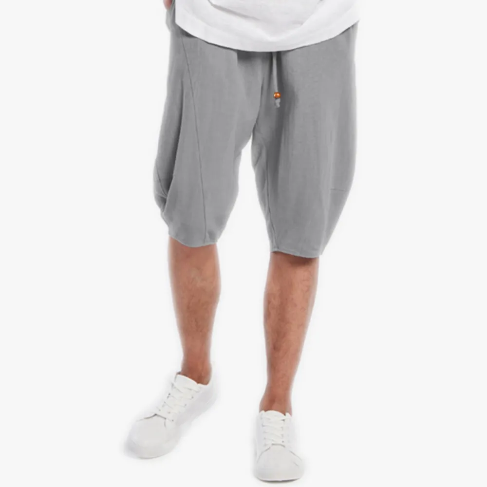 Knee-Length Drawstring Linen Shorts | Men's Casual Linen Shorts