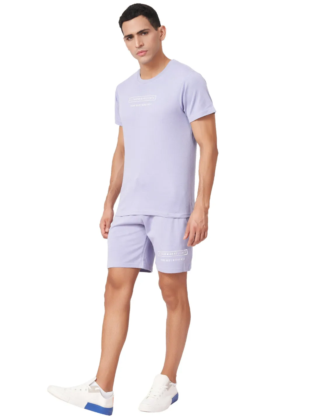 Lavender T-shirt And Shorts Co-Ord Set