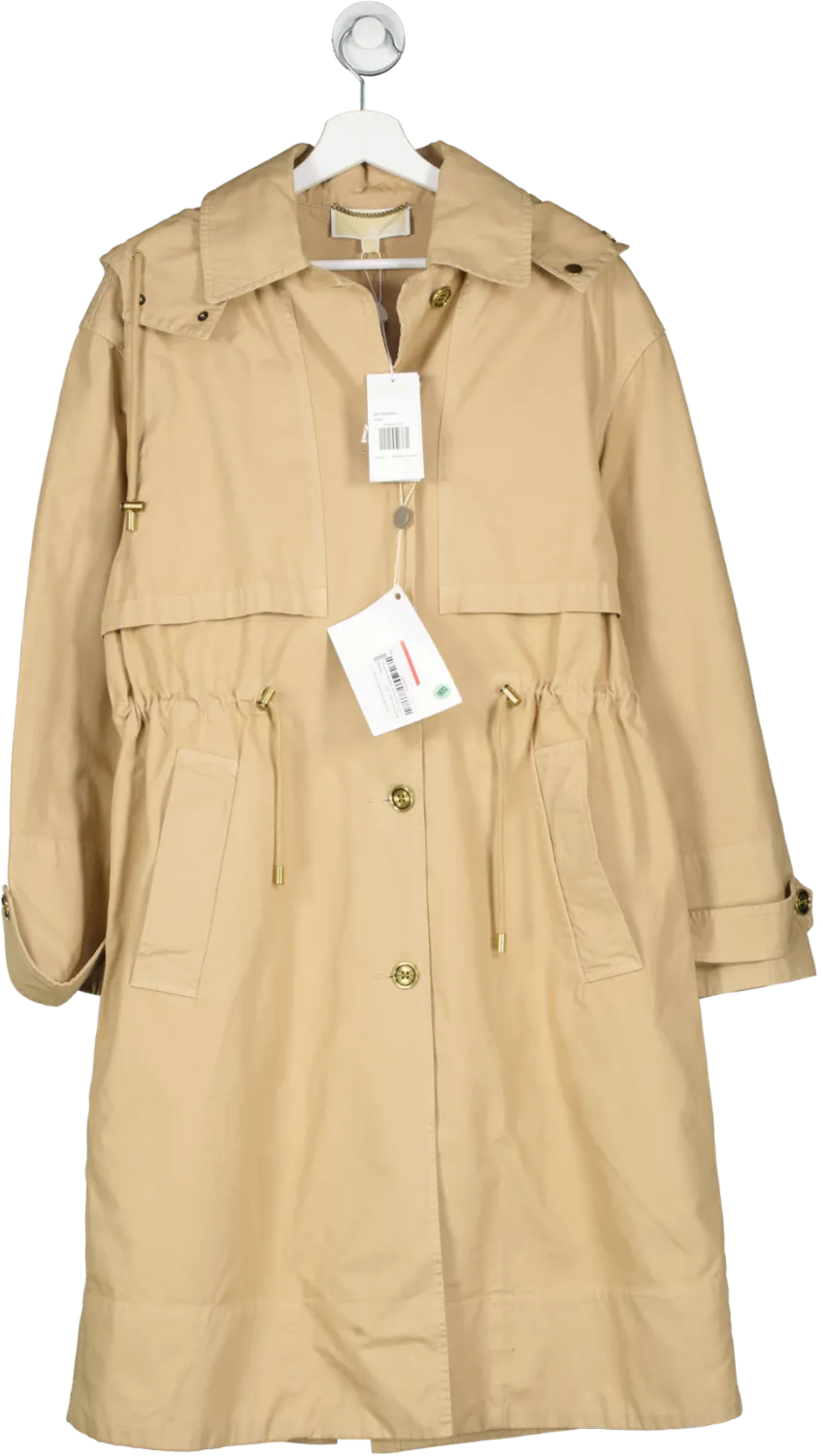 Michael Kors Camel Beige Hooded Trench Coat BNWT UK S