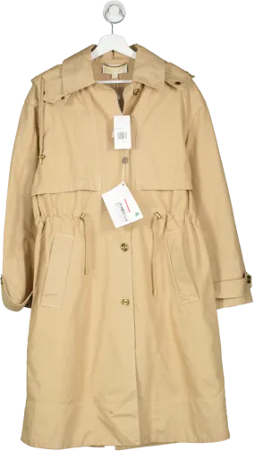 Michael Kors Camel Beige Hooded Trench Coat BNWT UK S