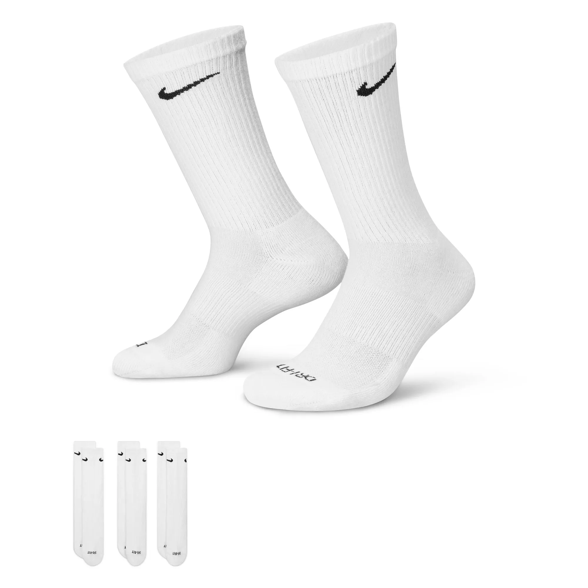 Nike Everyday Cush Crew Socks 3 Pack - White/Black