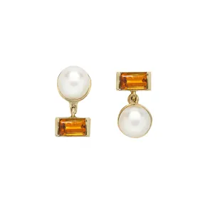 PERLA BAGUETTE CITRINE EARRINGS