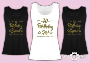 Personalised Vest Tank Birthday Girl Any Year 18th 21st 30th 40th T-shirt Female  Gold