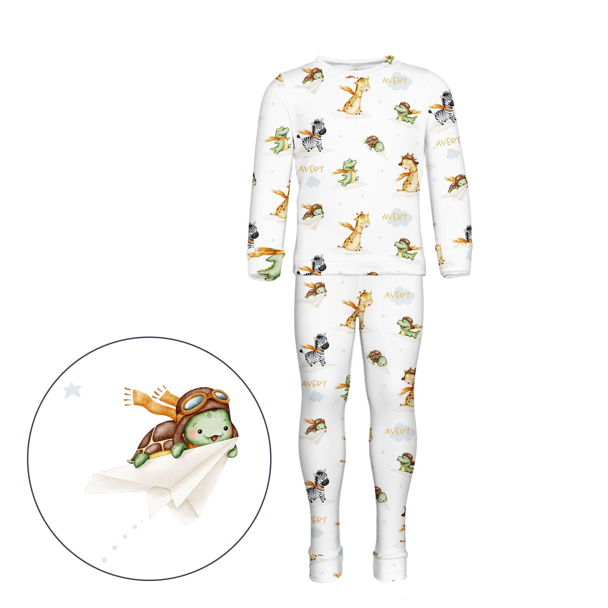 Personalized Kids Pyjamas (2 piece set) - MARKETPLACE (Animal Designs)