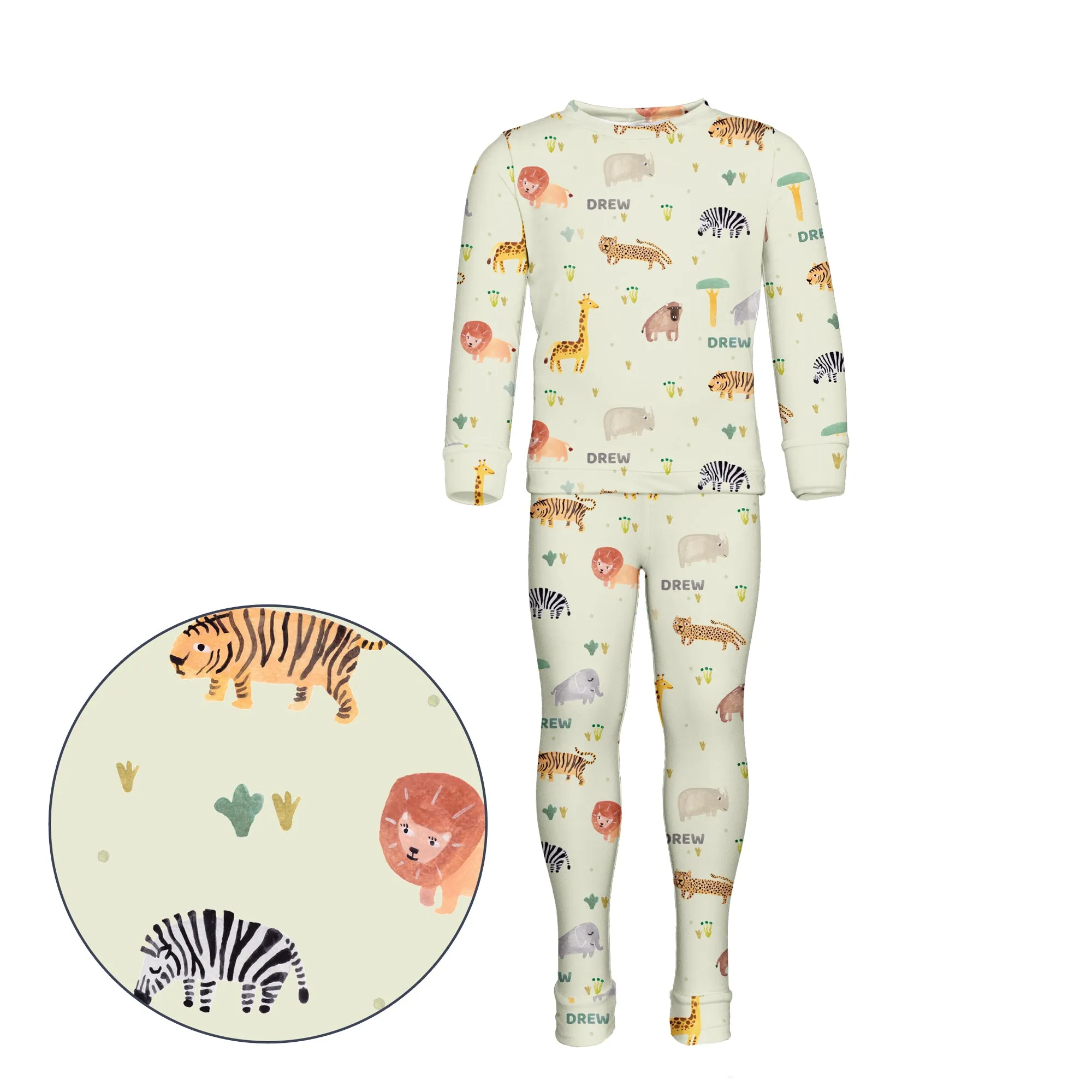 Personalized Kids Pyjamas (2 piece set) - MARKETPLACE (Animal Designs)