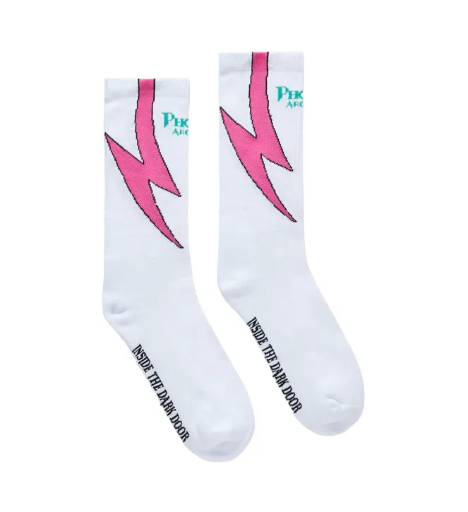 Phobia white sock for adults PHA00683 pink screaming skulls - one size