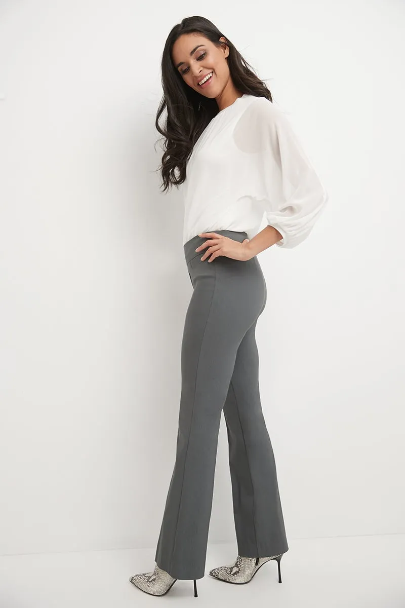 Pull-on bootcut work pants