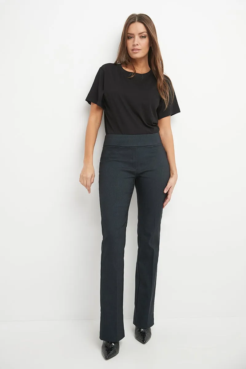 Pull-on bootcut work pants