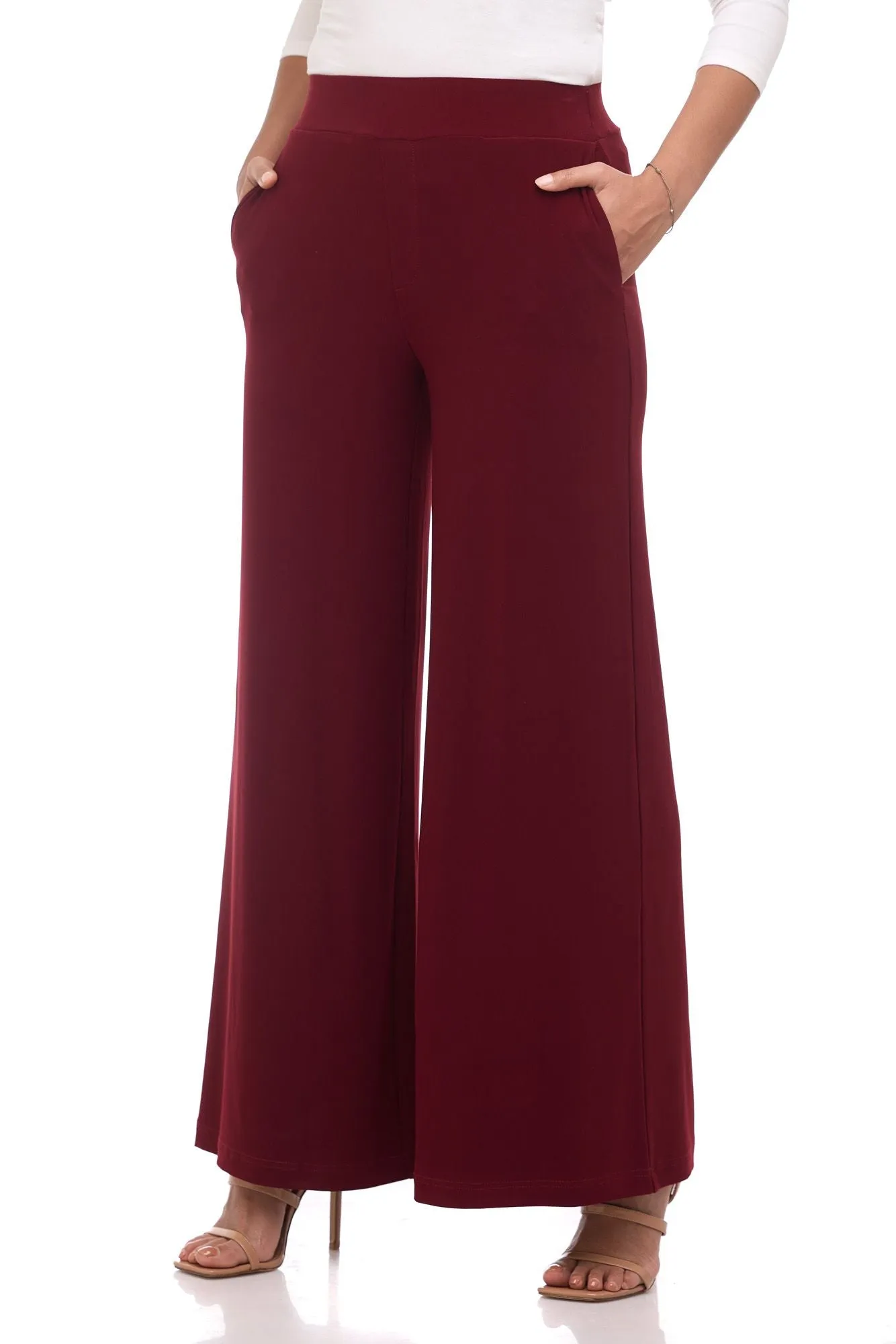 Rekucci Women's Travel Collection Palazzo Wide Leg Pant